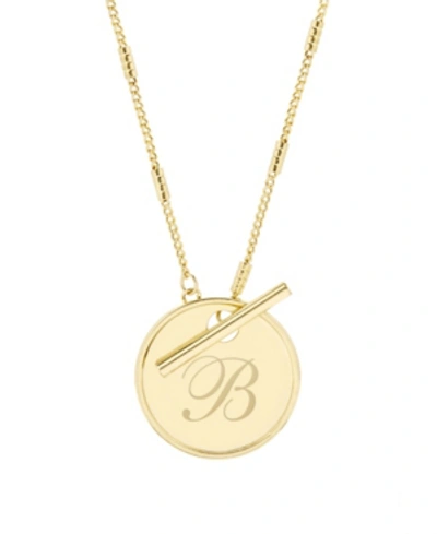 Brook & York Grace Initial Toggle Necklace In Gold B