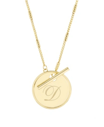 Brook & York Grace Initial Toggle Necklace In Gold D