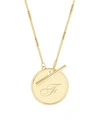 Brook & York Grace Initial Toggle Necklace In Gold F