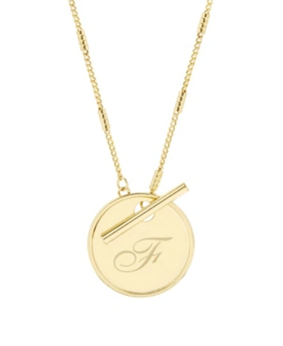 Brook & York Grace Initial Toggle Necklace In Gold F