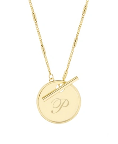 Brook & York Grace Initial Toggle Necklace In Gold P