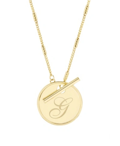 Brook & York Grace Initial Toggle Necklace In Gold G