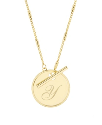 Brook & York Grace Initial Toggle Necklace In Gold Y