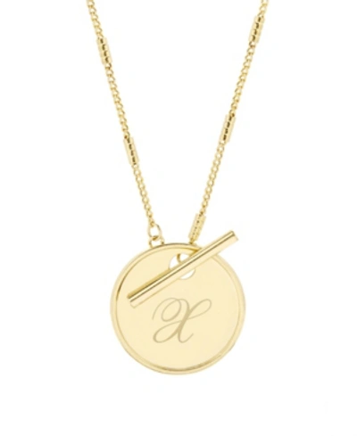 Brook & York Grace Initial Toggle Necklace In Gold X