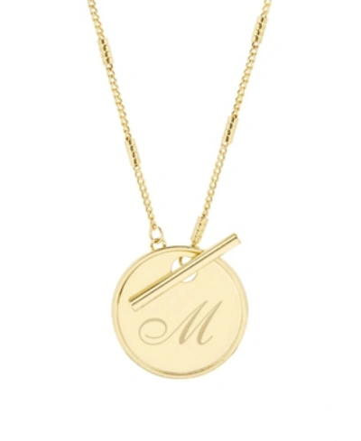 Brook & York Grace Initial Toggle Necklace In Gold M