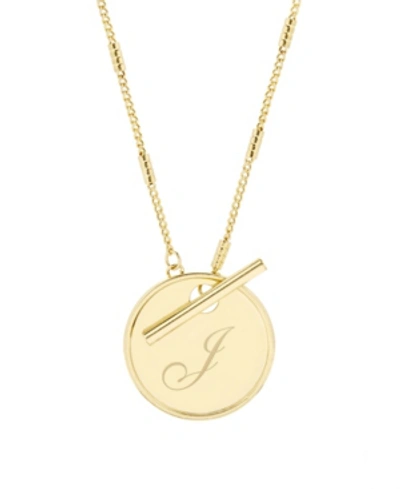 Brook & York Grace Initial Toggle Necklace In Gold J