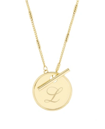 Brook & York Grace Initial Toggle Necklace In Gold L