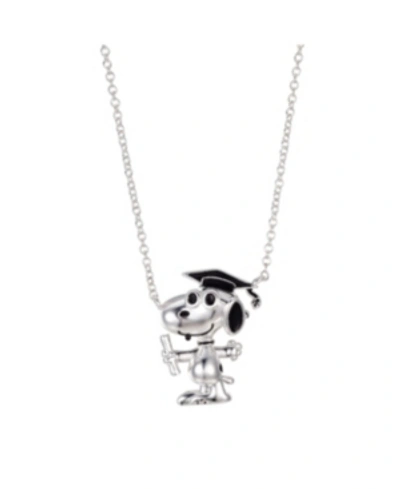 Peanuts Silver Plated  "snoopy" Graduation Pendant Necklace, 16"+2" For Unwritten