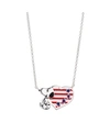 PEANUTS SILVER PLATED PEANUTS "SNOOPY" AMERICANA HEART PENDANT NECKLACE, 16"+2" FOR UNWRITTEN