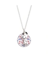 PEANUTS SILVER PLATED PEANUTS "SNOOPY" AMERICANA FIREWORKS PENDANT NECKLACE, 16"+2" FOR UNWRITTEN