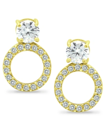 Giani Bernini Cubic Zirconia Circle Drop Earrings In 18k Gold-plated Sterling Silver, Created For Macy's In Gold Over Silver