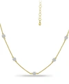 Giani Bernini Cubic Zirconia Mini-cluster Statement Necklace, 16" + 2" Extender, Created For Macy's In Gold Over Silver
