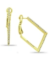 GIANI BERNINI CUBIC ZIRCONIA SQUARE HOOP EARRINGS IN 18K GOLD-PLATED STERLING SILVER, CREATED FOR MACY'S