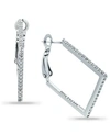 Giani Bernini Cubic Zirconia Square Hoop Earrings In 18k Gold-plated Sterling Silver, Created For Macy's In Silver