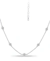 Giani Bernini Cubic Zirconia Mini-cluster Statement Necklace, 16" + 2" Extender, Created For Macy's In Silver