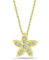 GIANI BERNINI CUBIC ZIRCONIA STAR FLOWER PENDANT NECKLACE IN 18K GOLD-PLATED STERLING SILVER, 16" + 2", CREATED FO