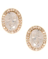 LONNA & LILLY GOLD-TONE STONE & CRYSTAL HALO STUD EARRINGS