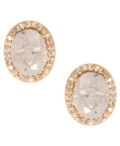 Lonna & Lilly Gold-tone Stone & Crystal Halo Stud Earrings
