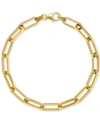 Italian Gold Paperclip Link Bracelet In 14k Gold In Yellow Gold