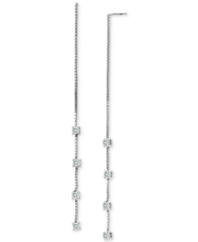 Giani Bernini Cubic Zirconia Threader Earrings, Created For Macy's In Silver