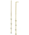 Giani Bernini Cubic Zirconia Threader Earrings, Created For Macy's In Yellow Gold Over Silver