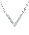 Giani Bernini Cubic Zirconia Mini-chevron 16" Pendant Necklace, Created For Macy's In Silver