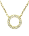 Giani Bernini Cubic Zirconia Circle Pendant Necklace, 16" + 2" Extender, Created For Macy's In Gold Over Silver