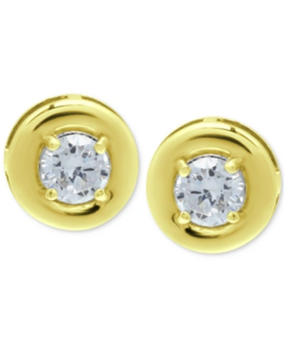 Giani Bernini Cubic Zirconia Framed Stud Earrings, Created For Macy's In Gold Over Silver