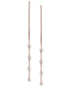 Giani Bernini Cubic Zirconia Threader Earrings, Created For Macy's In Rose Gold Over Silver