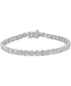 Effy Collection Effy Diamond Tennis Bracelet (1/4 Ct. T.w.) In Gold Over Sterling Silver In Silver