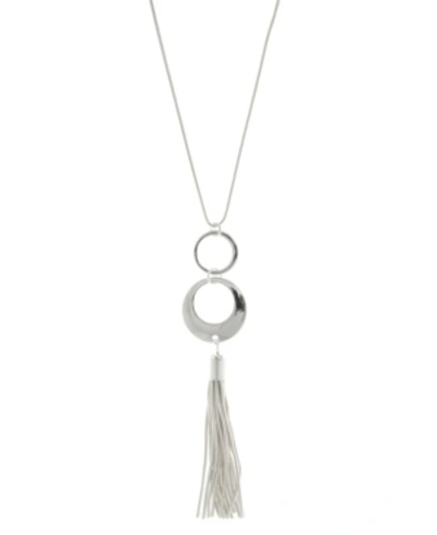 Nine West Long Tassel Pendant In Silver-tone