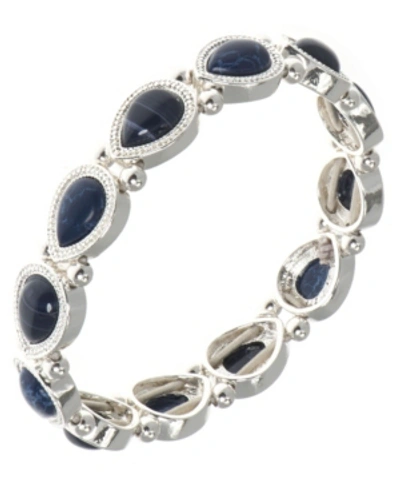 Nine West Stretch Bracelet In Silver-tone