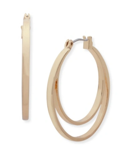 Nine West Two Row Hoop Earring In Gold-tone