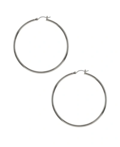 Nine West Large Hoop Earring In Silver-tone