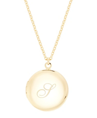 Brook & York 14k Gold Plated Isla Initial Long Locket Necklace In Gold S