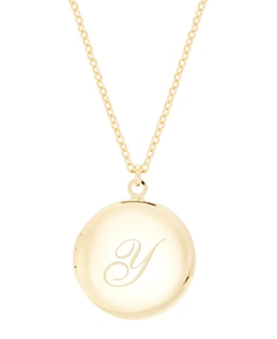 Brook & York 14k Gold Plated Isla Initial Long Locket Necklace In Gold Y