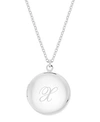 Brook & York Silver Plated Isla Initial Long Locket Necklace In Silver X