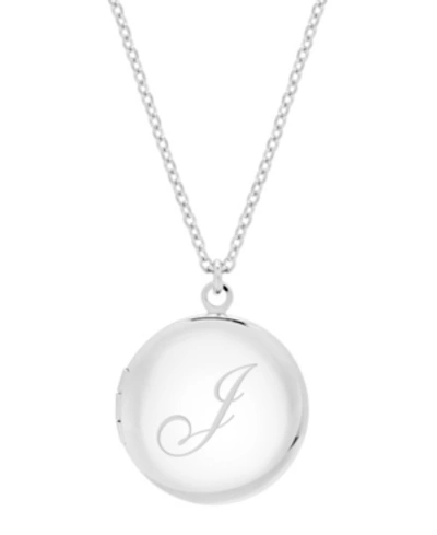 Brook & York Silver Plated Isla Initial Long Locket Necklace In Silver J