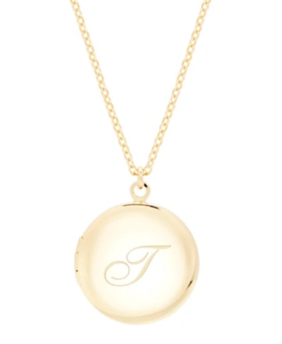 Brook & York 14k Gold Plated Isla Initial Long Locket Necklace In Gold T