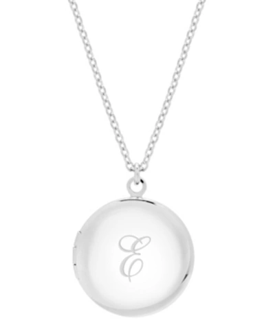 Brook & York Silver Plated Isla Initial Long Locket Necklace In Silver E