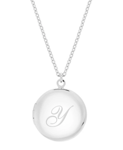 Brook & York Silver Plated Isla Initial Long Locket Necklace In Silver Y