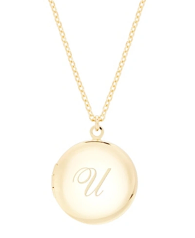 Brook & York 14k Gold Plated Isla Initial Long Locket Necklace In Gold U