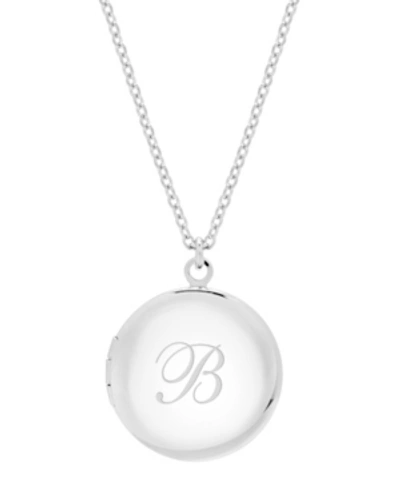 Brook & York Silver Plated Isla Initial Long Locket Necklace In Silver B