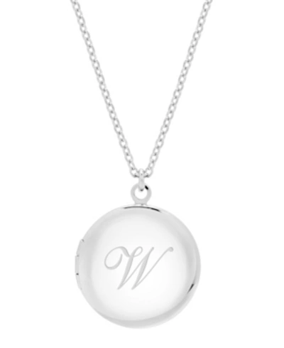 Brook & York Silver Plated Isla Initial Long Locket Necklace In Silver W