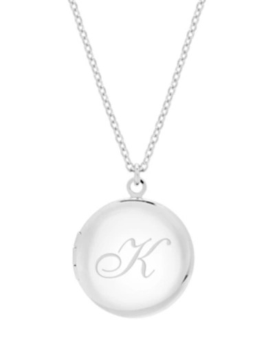 Brook & York Silver Plated Isla Initial Long Locket Necklace In Silver K