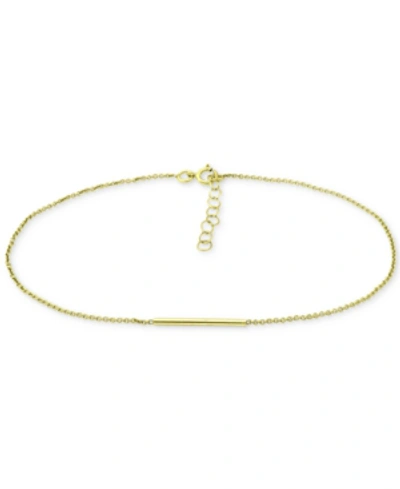 Giani Bernini Polished Bar Ankle Bracelet In 18k Gold-plated Sterling Silver & Sterling Silver, Created For Macy's In Gold Over Silver