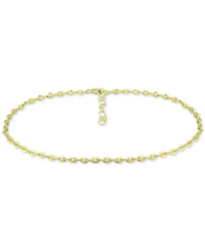 Giani Bernini Mariner Link Ankle Bracelet In Sterling Silver And 18k Gold Over Silver, Created For Macy's