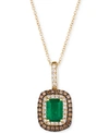 Le Vian Emerald (3/4 Ct. T.w.) & Diamond (3/8 Ct. T.w.) 18" Pendant Necklace In 14k Gold In Green Group