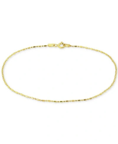 Giani Bernini Dot Dash Link Ankle Bracelet In 18k Gold-plated Sterling Silver & Sterling Silver, Created For Macy' In Gold Over Silver
