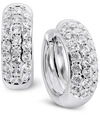 ARABELLA CUBIC ZIRCONIA SMALL HUGGIE HOOP EARRINGS IN STERLING SILVER